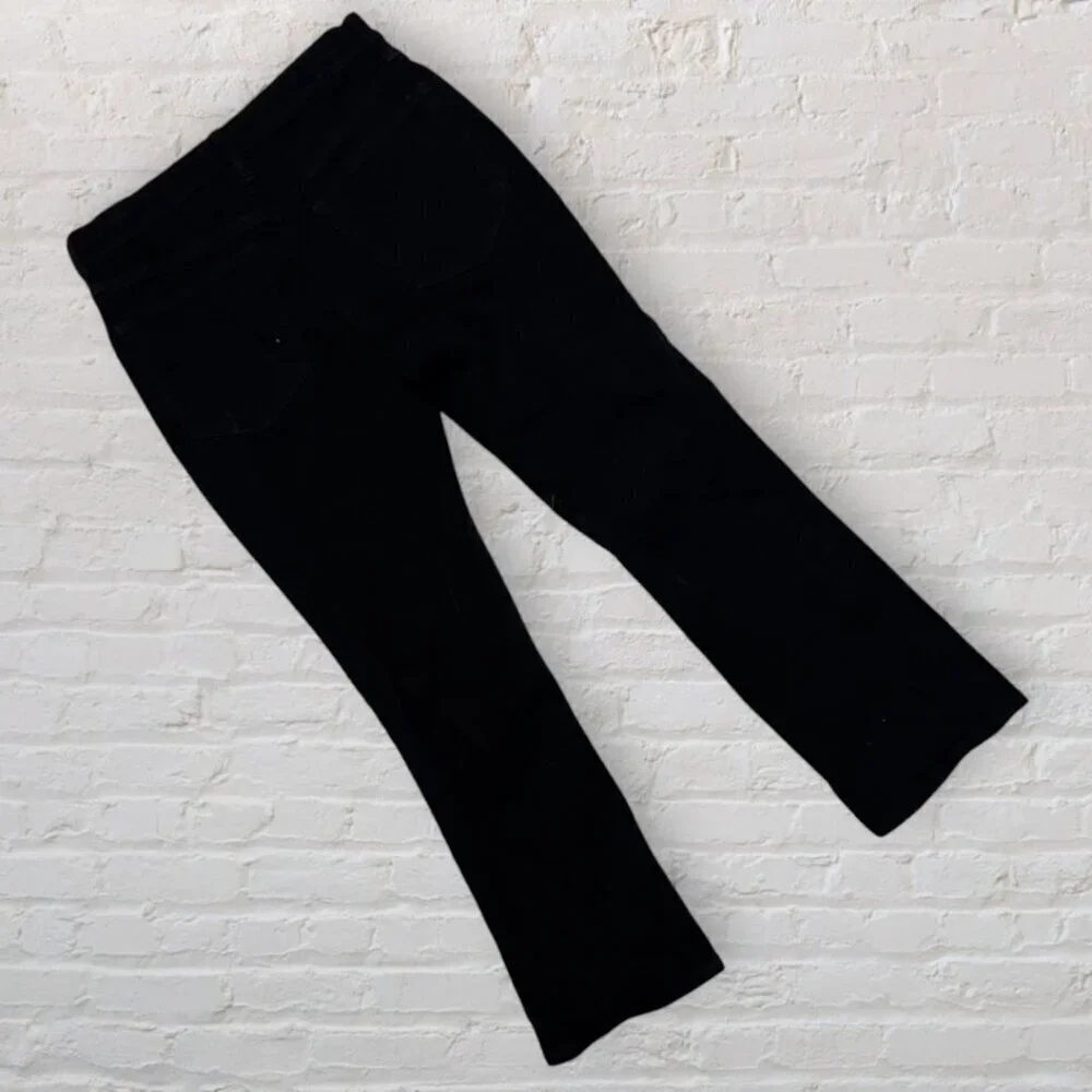 J CREW Black Mid Rise Flare Crop All Day Stretch Denim Jeans Comfort 27 / 4
